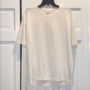 COS White tonal stripe t-shirt